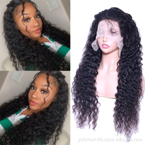 Unprocessed Raw Virgin 100% Human Hair 13X6 Hd Transparent Lace Front Wigs Water Wave Lace Frontal Wig for Women